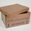 Brown cardboard box with "KEEP REFRIGERATED" text and upward arrows