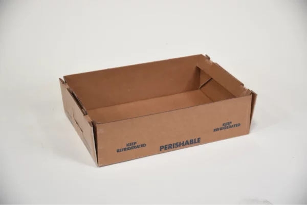a brown box with blue writing on it - 3PL supplies, warehouse boxes and packaging