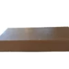 A closed, flat, brown cardboard box against a white background.