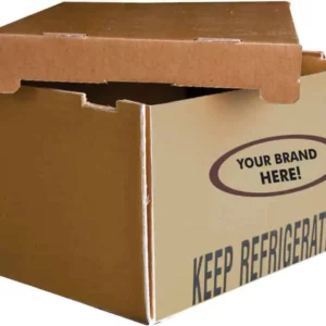 a cardboard box with a lid open