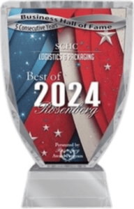 A crystal trophy for "Best of 2024 Rosenberg"