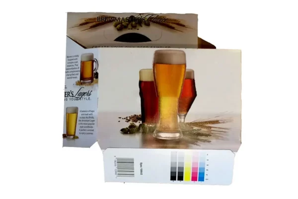 a box with a picture of beer