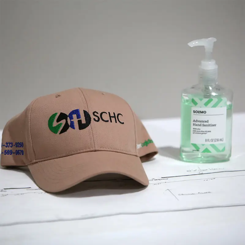 Branded cap, and hand sanitizer. 3PL solutions,  SCHC corrugated waxboxes & packaging





