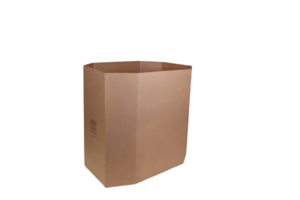 A 45" Dura Combo Bin Body, made of brown cardboard, with a blank space for branding, isolated on a transparent background.