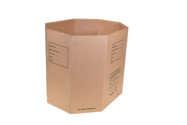Custom wax cardboard bin, top 3PL supplies and packaging.
