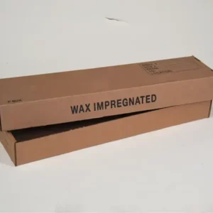 A brown cardboard P-Core box with 'WAX IMPREGNATED' printed on the side, set against a white background.